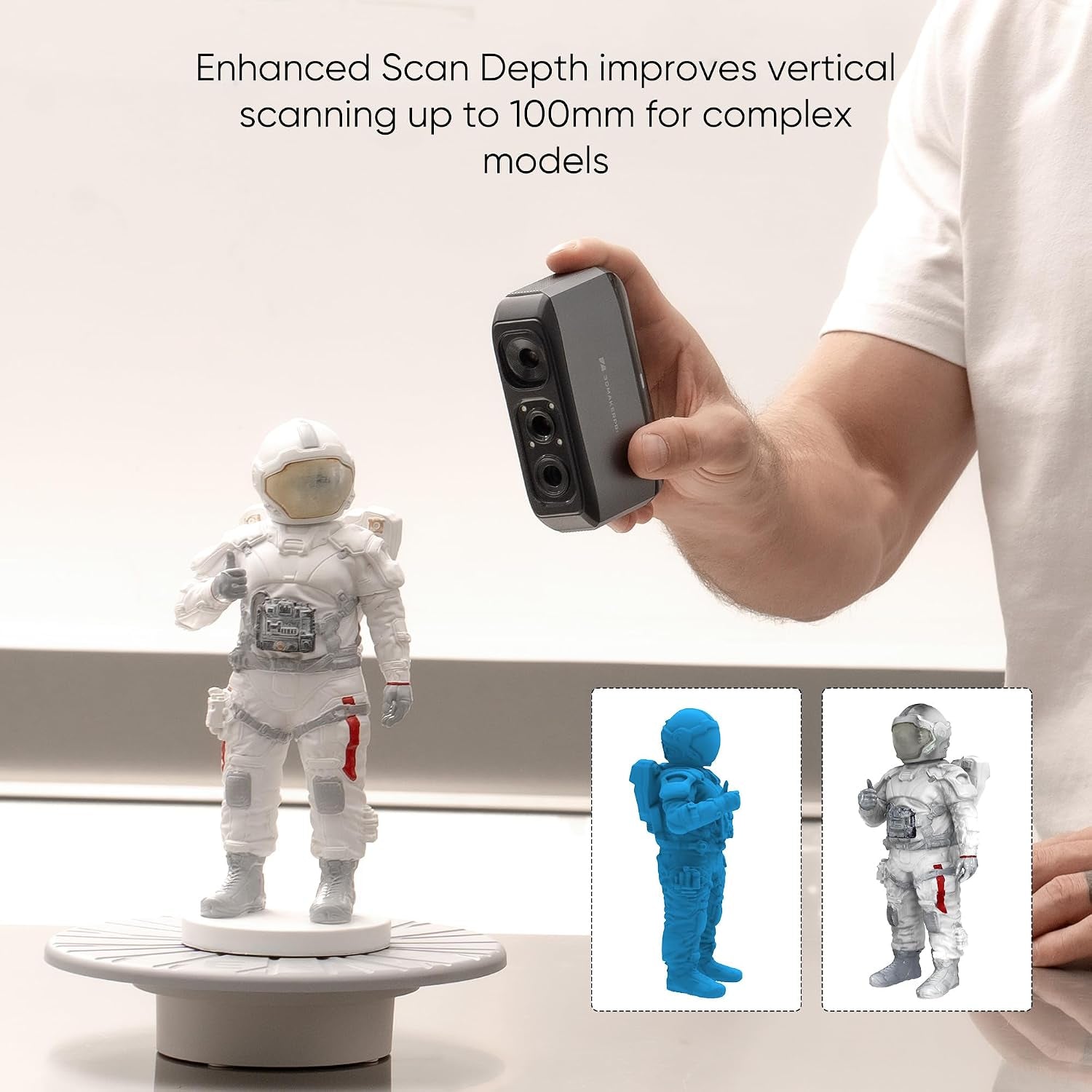 3D Scanner for 3D Printing, Handheld 3D Model Scanner with 0.03Mm High Detailed Precision, 24-Bit Color Camera, Anti-Shake Lenses, Compatible with Windows/Macos, Moose (Standard)