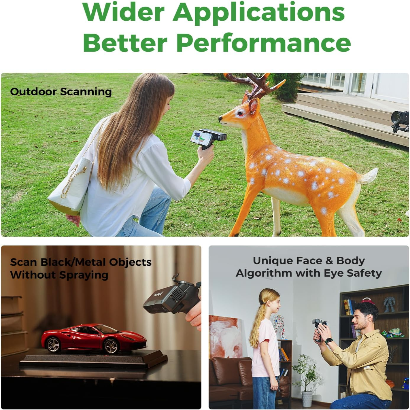 3D Scanner Otter Lite, Handheld Wireless Scanner with 0.05Mm Accuracy, Anti-Shake Tracking, up to 30FPS Scanning Speed