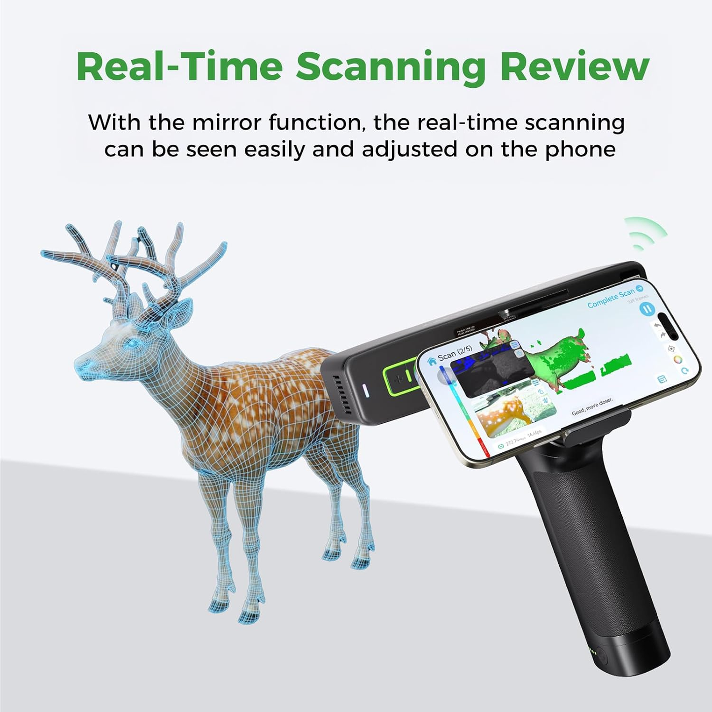 3D Scanner Otter Lite, Handheld Wireless Scanner with 0.05Mm Accuracy, Anti-Shake Tracking, up to 30FPS Scanning Speed