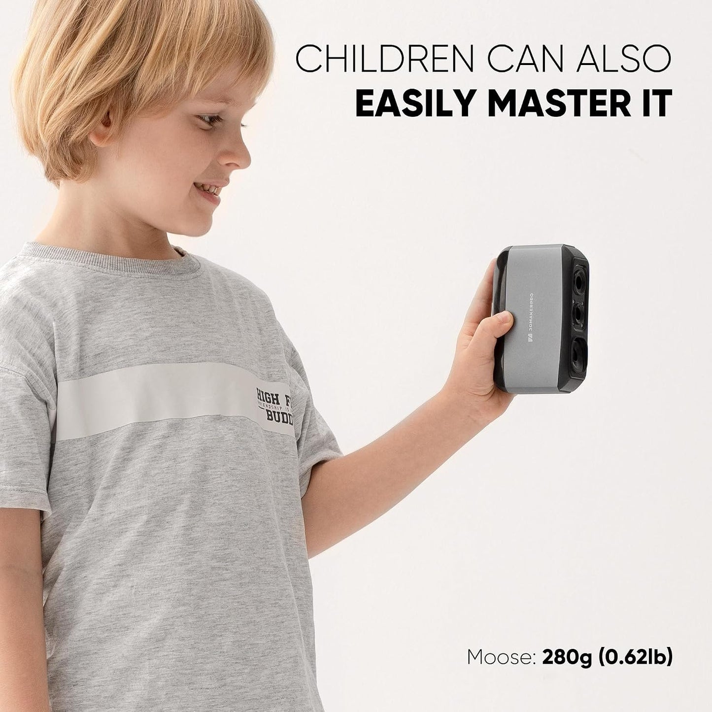 3D Scanner for 3D Printing, Handheld 3D Model Scanner with 0.03Mm High Detailed Precision, 24-Bit Color Camera, Anti-Shake Lenses, Compatible with Windows/Macos, Moose (Standard)