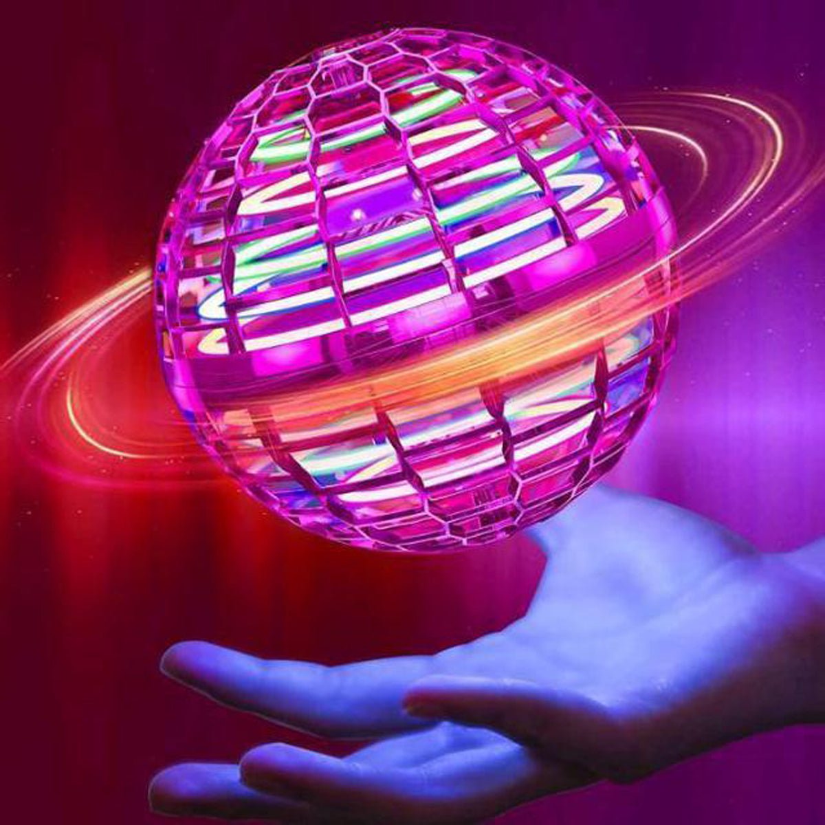Fun LED Flying Orb Pro Mini Drone Boomerang Ball Toy Family Gift